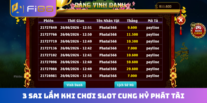 3 sai lầm khi chơi slot Cung Hỷ Phát Tài