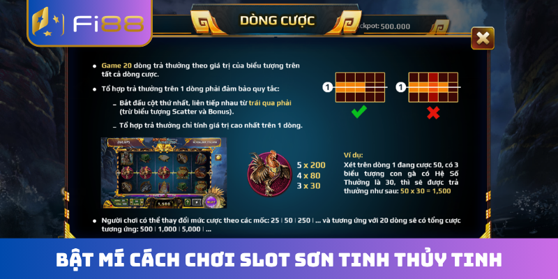 Bật mí cách chơi slot Sơn Tinh Thủy Tinh