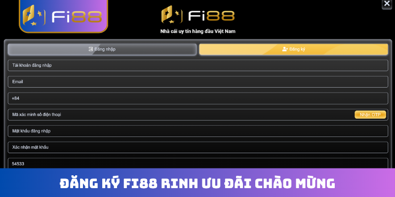 Đăng ký FI88 rinh ưu đãi chào mừng