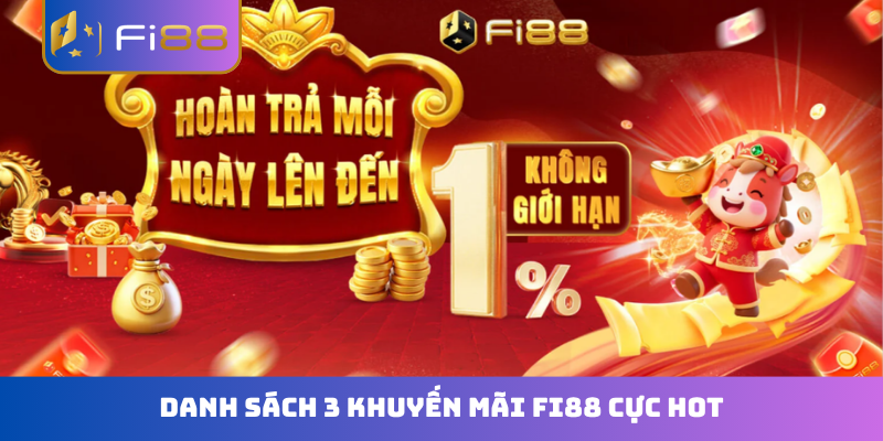 Danh sách 3 khuyến mãi FI88 cực HOT